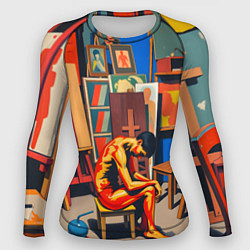 Рашгард женский Художник в мастерской, цвет: 3D-принт