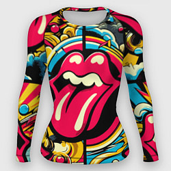 Женский рашгард Rolling Stones logo - pop art pattern