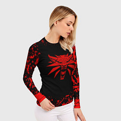 Рашгард женский Ведьмак красные краски, цвет: 3D-принт — фото 2
