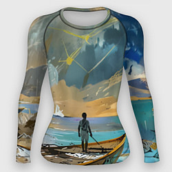 Женский рашгард Мальчик и лодка