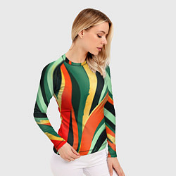 Рашгард женский Тропическая жаркая абстракция, цвет: 3D-принт — фото 2