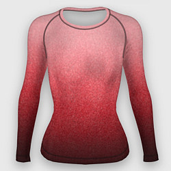 Рашгард женский Мягкий градиент красно-розовый текстура крошка, цвет: 3D-принт