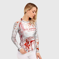 Рашгард женский Кровь с царапинами заляпанная, цвет: 3D-принт — фото 2