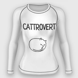 Рашгард женский Интроверт-кот, цвет: 3D-принт