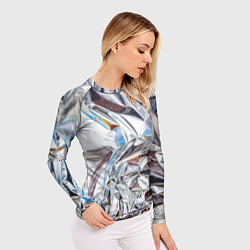 Рашгард женский Зеркальная металическая фольга текстура, цвет: 3D-принт — фото 2