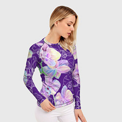 Рашгард женский Японские акварельные орхидеи, цвет: 3D-принт — фото 2