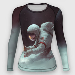 Рашгард женский Космонавт ловит маленькую планету, цвет: 3D-принт
