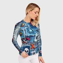 Рашгард женский Пиксельный космос, цвет: 3D-принт — фото 2