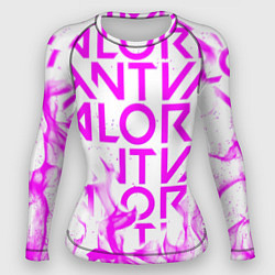 Рашгард женский Valorant розовый огонь, цвет: 3D-принт