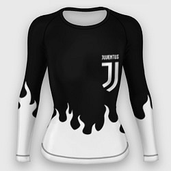 Рашгард женский Ювентус белый огонь, цвет: 3D-принт