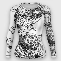 Женский рашгард Татуировка дракона на белом