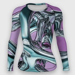 Рашгард женский Металлическая абстракция на фиолетовом фоне, цвет: 3D-принт