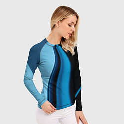 Рашгард женский Black blue, цвет: 3D-принт — фото 2