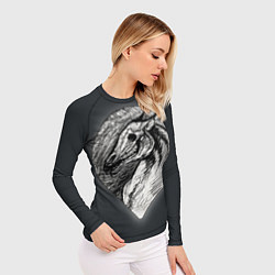 Рашгард женский Черепа лошадей - эскиз, цвет: 3D-принт — фото 2