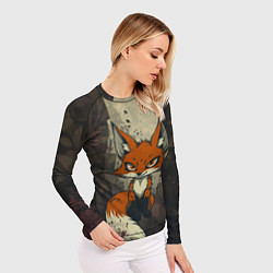 Рашгард женский Рыжий лис хитрец, цвет: 3D-принт — фото 2