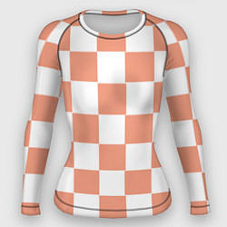 Рашгард женский Квадраты оранжевые, цвет: 3D-принт