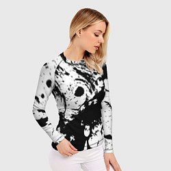 Рашгард женский Чёрный с белой абстракцией, цвет: 3D-принт — фото 2