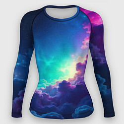 Рашгард женский Неоновые космические облака, цвет: 3D-принт