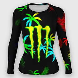 Рашгард женский Monster energy тропики кислотные, цвет: 3D-принт