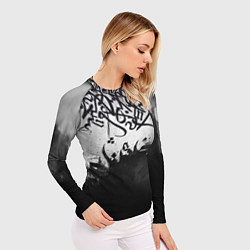 Рашгард женский Гранж каллиграфия, цвет: 3D-принт — фото 2