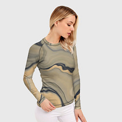 Рашгард женский Песочный мрамор, цвет: 3D-принт — фото 2