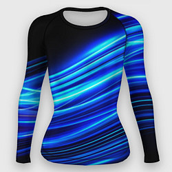 Рашгард женский Синие неоновые линии краски, цвет: 3D-принт