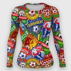 Рашгард женский Футбольные лиги паттерн, цвет: 3D-принт