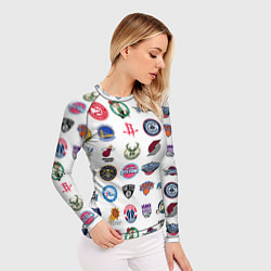 Рашгард женский Команды НБА на белом фоне, цвет: 3D-принт — фото 2