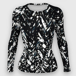Женский рашгард Искажённый пёстрый чёрно-белый