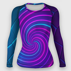 Рашгард женский Сине-фиолетовая спираль, цвет: 3D-принт