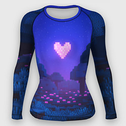 Рашгард женский Ночной лес Minecraft с сердечком луной, цвет: 3D-принт