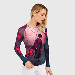 Рашгард женский Одинокий самурай среди бабочек, цвет: 3D-принт — фото 2