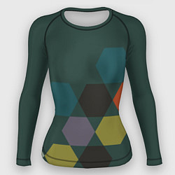 Женский рашгард Кластер зеленая ночь