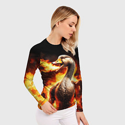 Рашгард женский Огненный гусь, цвет: 3D-принт — фото 2