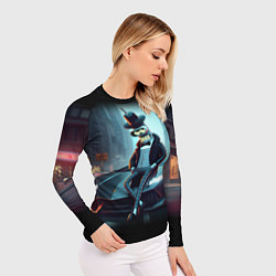 Рашгард женский Бендер счастливый владелец Ламборджини, цвет: 3D-принт — фото 2