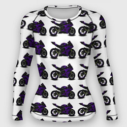 Рашгард женский The motorcycle is dark purple, цвет: 3D-принт