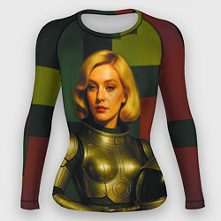 Рашгард женский Ретрофутуризм девушка в скафандре, цвет: 3D-принт