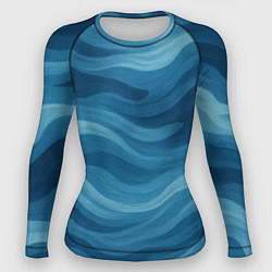 Женский рашгард Камуфляжные синие волны