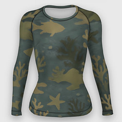 Женский рашгард Подводный камуфляж из рыб