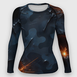 Рашгард женский Камуфляжная текстура с дырами, цвет: 3D-принт