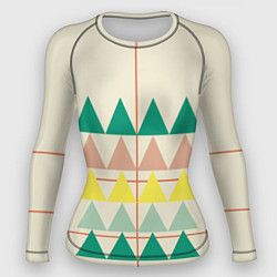 Рашгард женский Абстрактный лес - треугольники на светлом, цвет: 3D-принт