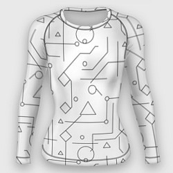 Рашгард женский Техно-Геометрия на белое, цвет: 3D-принт