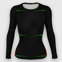 Рашгард женский Color black green orange stripes, цвет: 3D-принт