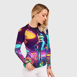 Рашгард женский Ночёвка Бендера на планете светящихся гигантских г, цвет: 3D-принт — фото 2