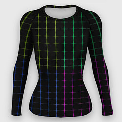 Рашгард женский Color black multicolored stripes, цвет: 3D-принт