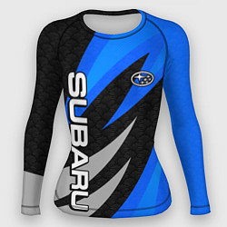 Рашгард женский Subaru - синий, цвет: 3D-принт