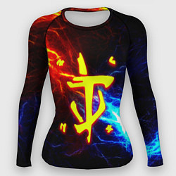 Рашгард женский Doom шторм с молниями, цвет: 3D-принт