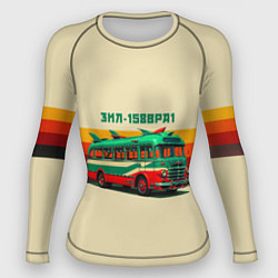Рашгард женский Ретро автобус ЗИЛ поп-арт, цвет: 3D-принт