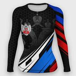 Рашгард женский Федерация бокса России - триколор, цвет: 3D-принт