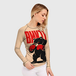 Рашгард женский Медведь-боксёр, цвет: 3D-принт — фото 2